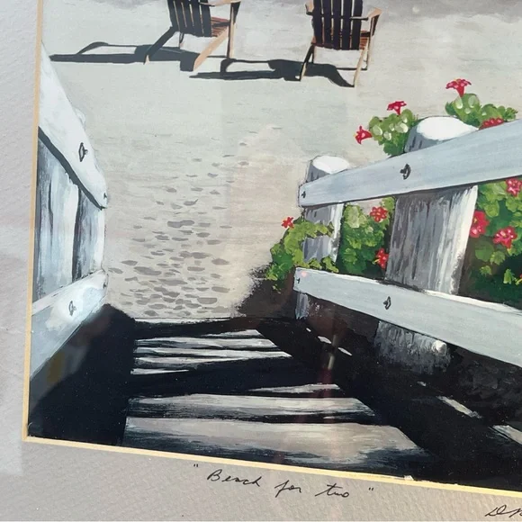 Signed Artwork Framed “Beach For Two” - Picture 4 of 7